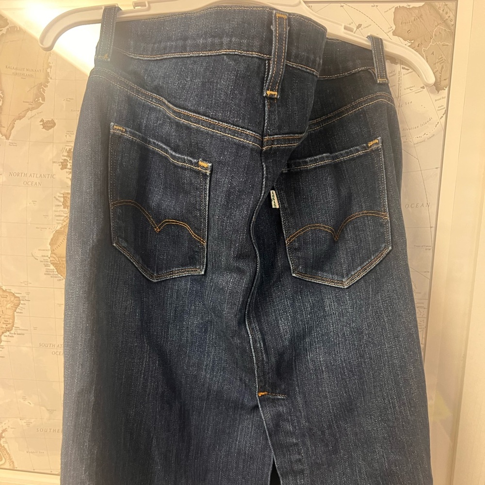 Levi's Dark Blue Denim Skirt with Waist Detailing